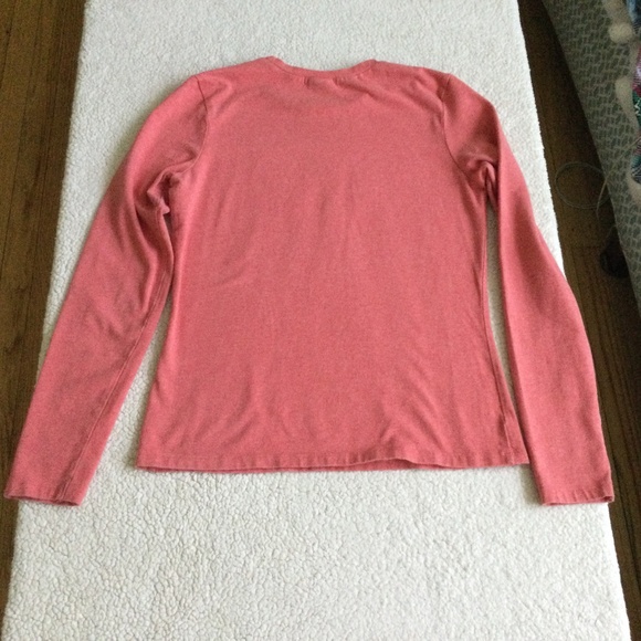 Vintage Old Navy Stretch Long Sleeve Crewneck Orange Top Tee - Sz Medium - Picture 8 of 10